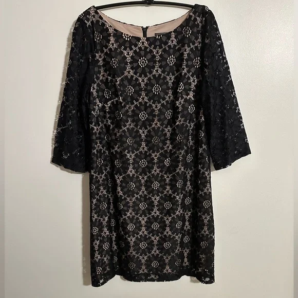 jessica howard black lace dress Jessica Howard Women's Black 3/4 Sleeve V Neck Maxi Sheath Evening Dress Black Size 10 - Bed Bath & Beyond